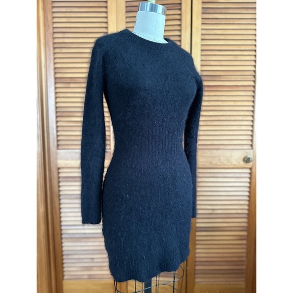 MODA International Black Angora Mini Sweater Dress - Picture 1 of 5